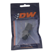 Load image into Gallery viewer, DeatschWerks 6-02-0110-B 8AN to 3/8 hardline adapter lifestyle view with olive insert