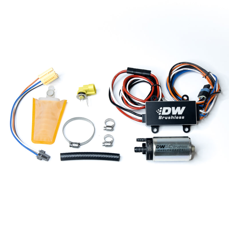 DeatschWerks DW440 440lph Brushless Fuel Pump Single/Dual Controller w/ Install Kit 93-07 Subaru WRX - Black Ops Auto Works