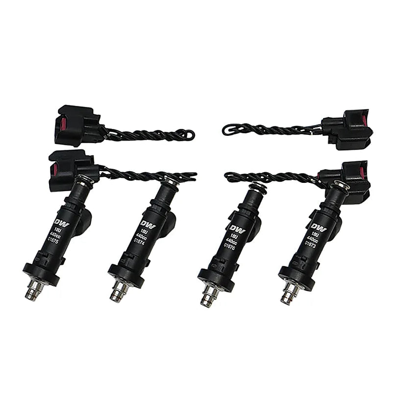 DeatschWerks 91-01 Acura Integra / 92-00 Honda Civic OBD I and II B/D/H Series 450cc Injectors - DeatschWerks DWK18U-04-0450-