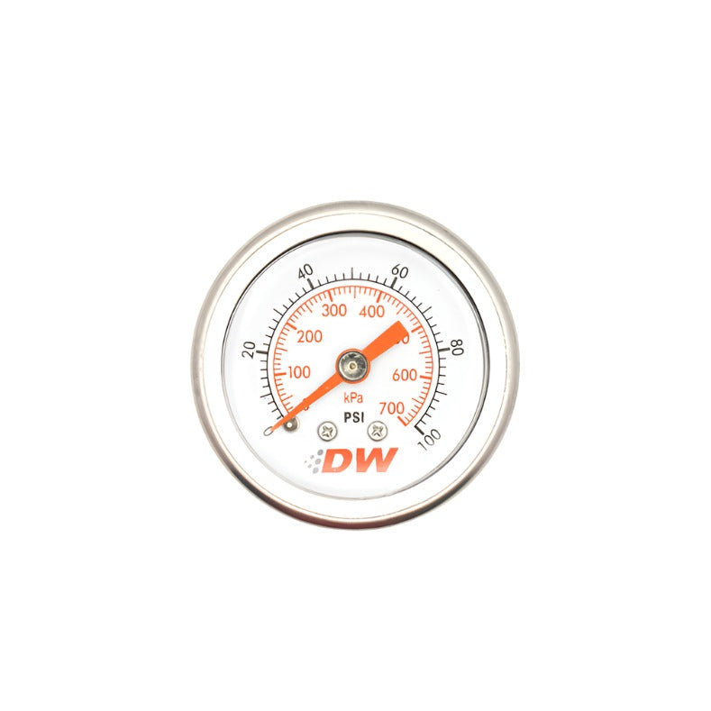 DeatschWerks 0-100 PSI 1/8in NPT Mechanical Fuel Pressure Gauge - DeatschWerks DWK6-01-G
