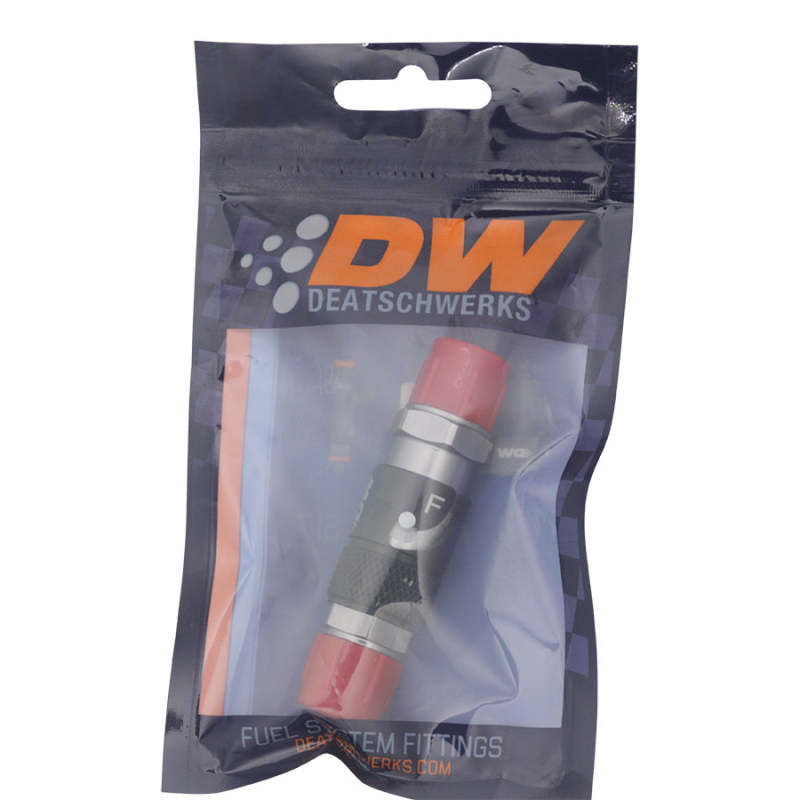 DeatschWerks 6AN Male Flare Quick Disconnect Dry Break Fitting - 2 Pieces Anodized Matte Black - DeatschWerks DWK6-02-0225-B