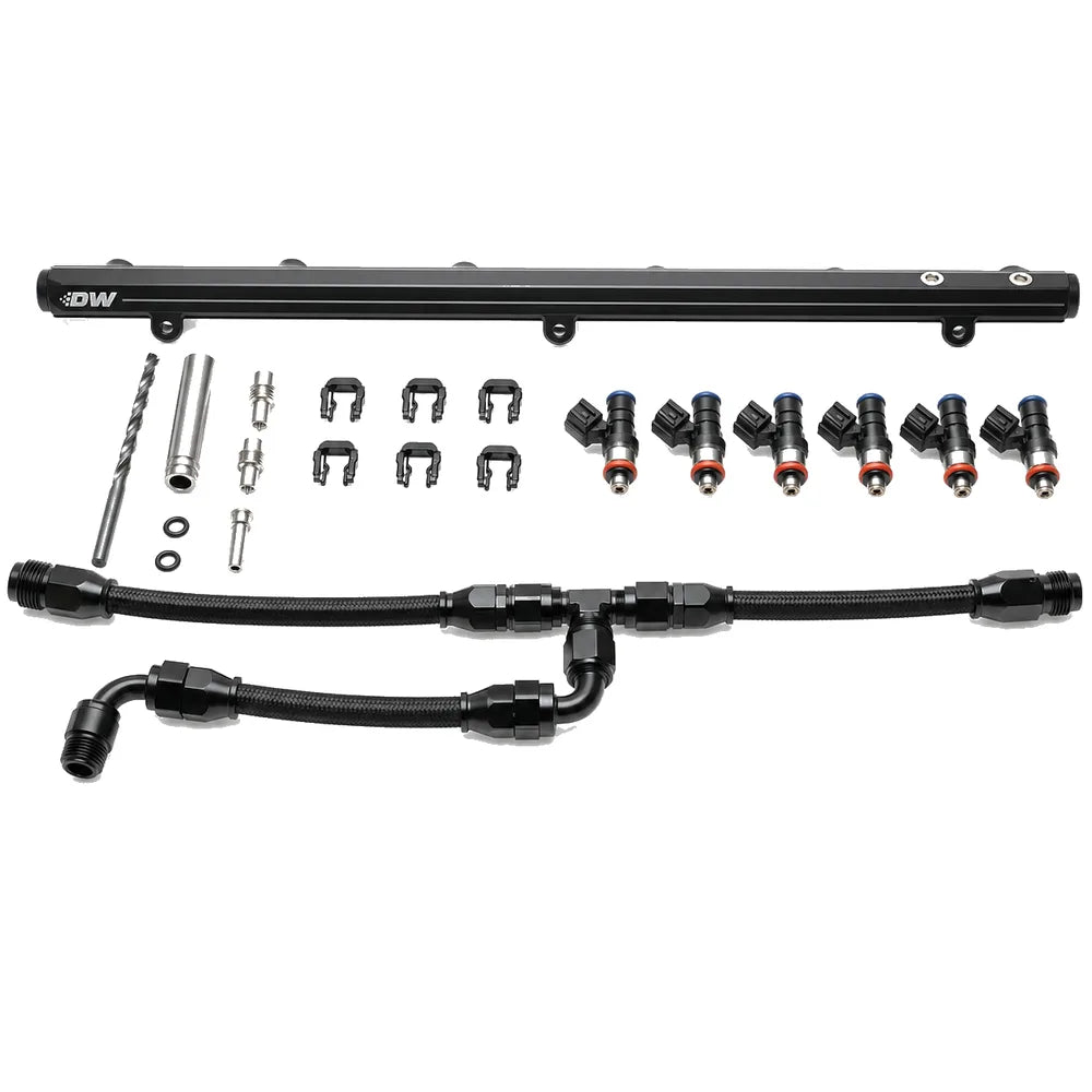 DeatschWerks Fuel Rail for BMW M2/M3/M4/X3M S58 Factory Manifold w/ Plumbing and 1000cc Injectors - DeatschWerks DWK7-905-100
