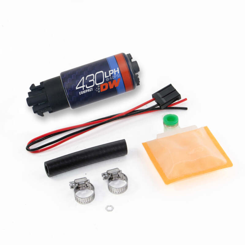 DeatschWerks Universal DW430C 430lph Compact Fuel Pump with Clips and Install Kit - DeatschWerks DWK9-439-1000