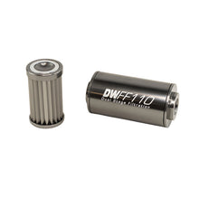 Load image into Gallery viewer, DeatschWerks Stainless Steel 10AN 10 Micron Universal Inline Fuel Filter Housing Kit (110mm) - Black Ops Auto Works