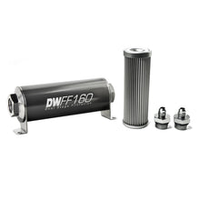Load image into Gallery viewer, DeatschWerks Stainless Steel 6AN 10 Micron Universal Inline Fuel Filter Housing Kit (160mm) - Black Ops Auto Works