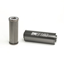 Load image into Gallery viewer, DeatschWerks Stainless Steel 8AN 10 Micron Universal Inline Fuel Filter Housing Kit (160mm) - Black Ops Auto Works