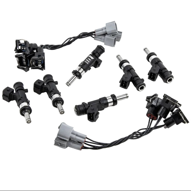 DeatschWerks 17MX-11-0600-6 600cc injector set full view