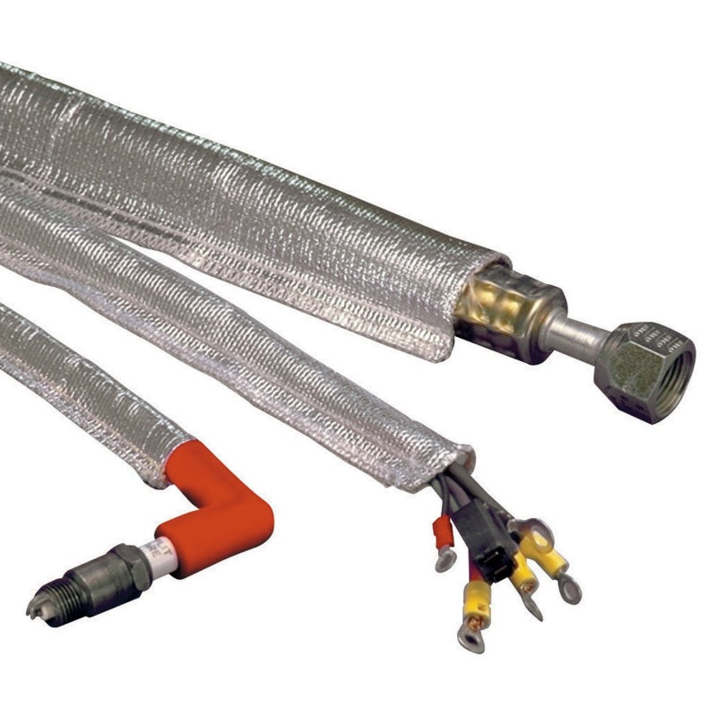 DEI Heat Sheath 3/4in x 3ft - Aluminized Sleeving - Sewn Edge - Black Ops Auto Works