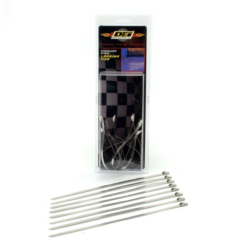 DEI Stainless Steel Locking Tie 8in - 8 per pack - Black Ops Auto Works