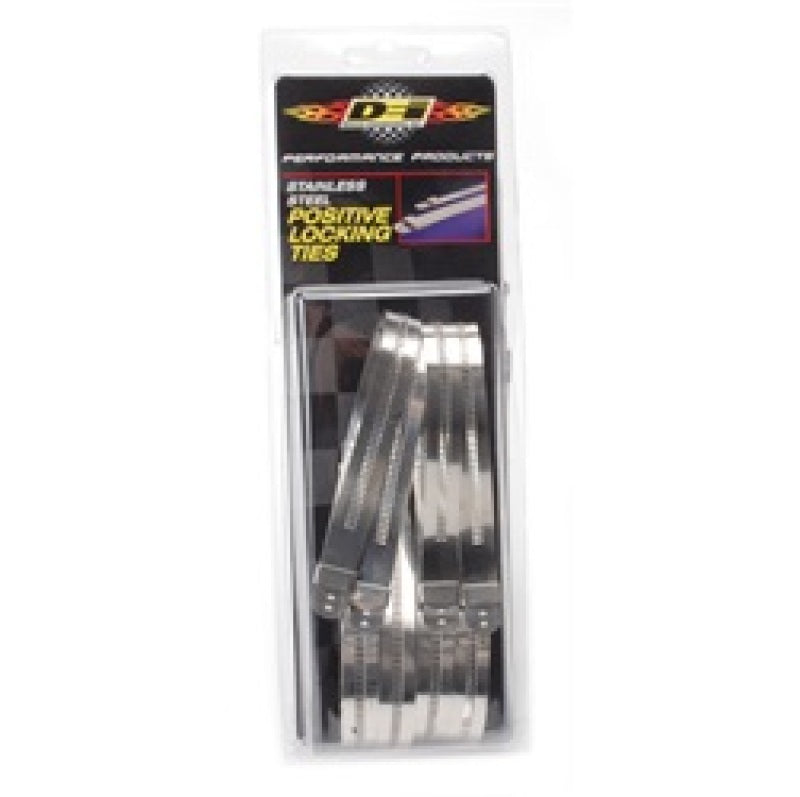 DEI Stainless Steel Positive Locking Tie 1/2in (12mm) x 9in - 8 per pack - Black Ops Auto Works