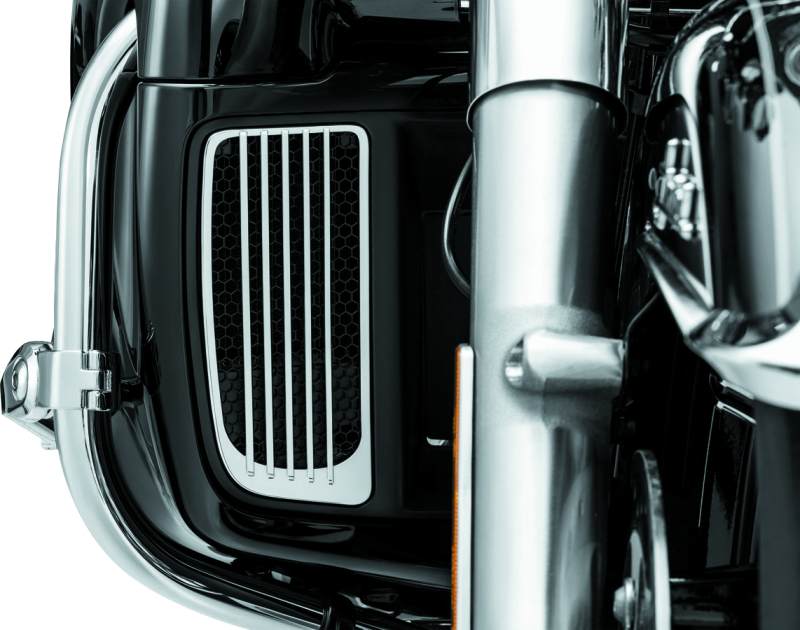 KUR7681-Kuryakyn Radiator Grills For Twin Cooled Models Chrome & Black (Pair)-Exterior Trim-Kuryakyn