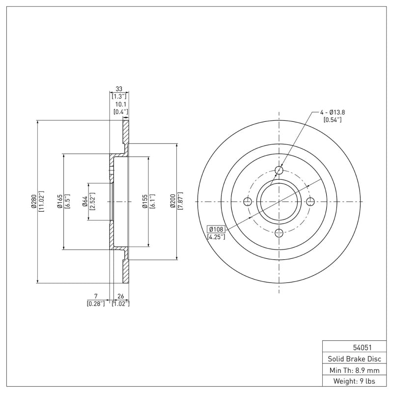 DFC DFC 02-04 Ford Focus Rear Brake Rotor