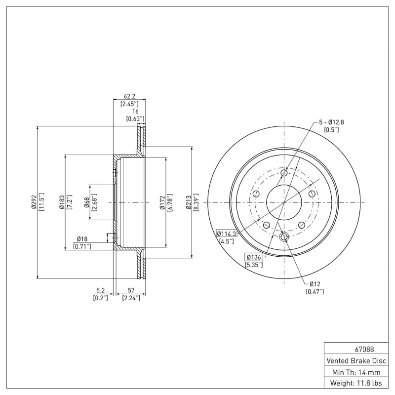 DFC DFC 02-25 Infiniti G35 Rear Brake Rotor