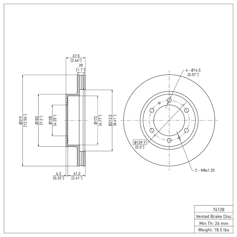 DFC DFC 03-23 Toyota FJ Cruiser Front Brake Rotor
