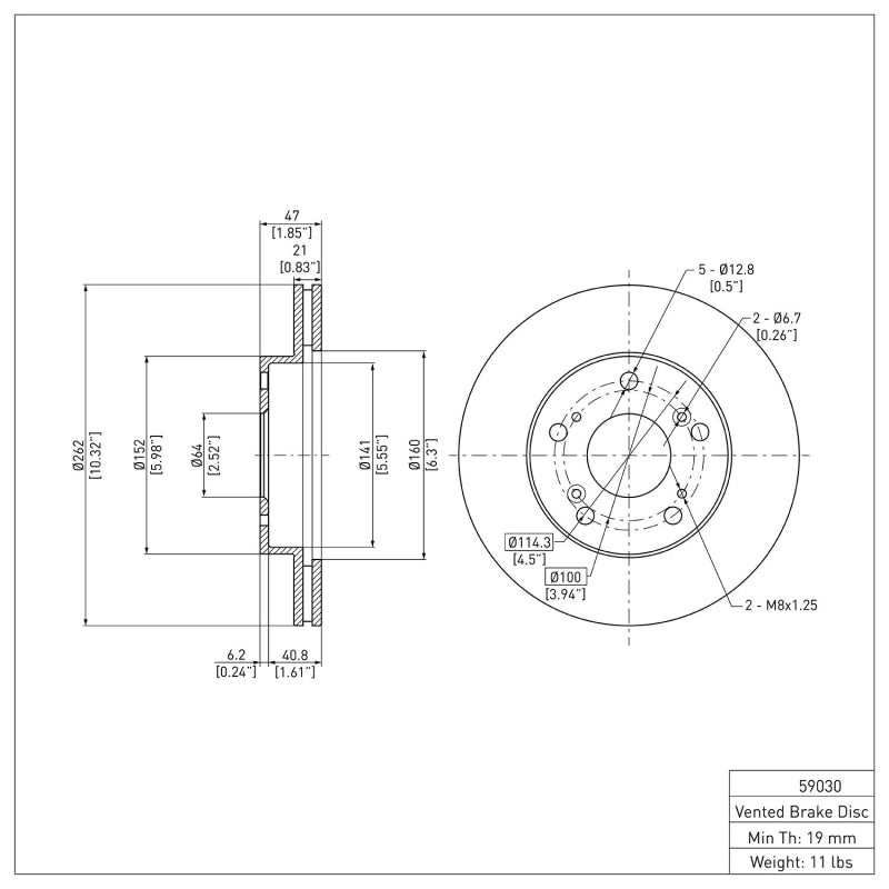 DFC DFC 04-11 Honda Civic Front Brake Rotor