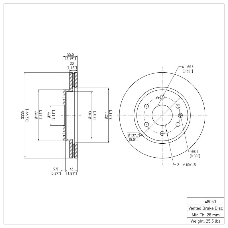 DFC DFC 05-20 Cadillac Escalade EXT Front Brake Rotor