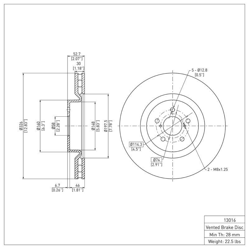 DFC DFC 05-20 Subaru Impreza Front GeoSPEC Coated Rotor