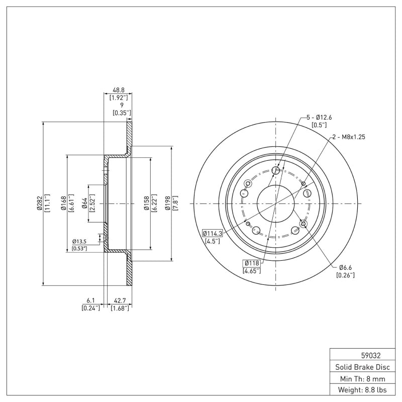 DFC DFC 05-22 Acura TSX Rear Brake Rotor