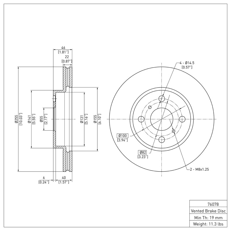 DFC DFC 06-19 Scion IQ Front GeoSPEC Coated Rotor
