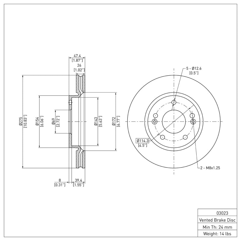 DFC DFC 07-10 Hyundai Elantra Front Brake Rotor