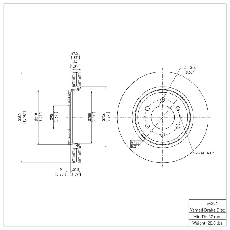 DFC DFC 07-21 Ford Expedition Front GeoSPEC Coated Rotor