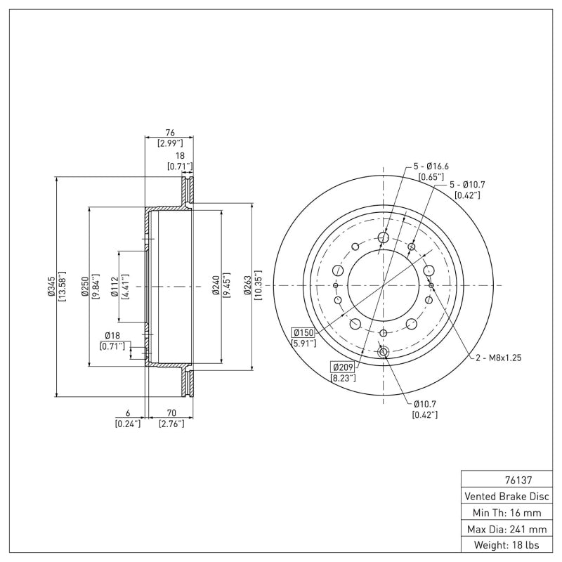 DFC DFC 07-22 Lexus LX570 Rear Brake Rotor