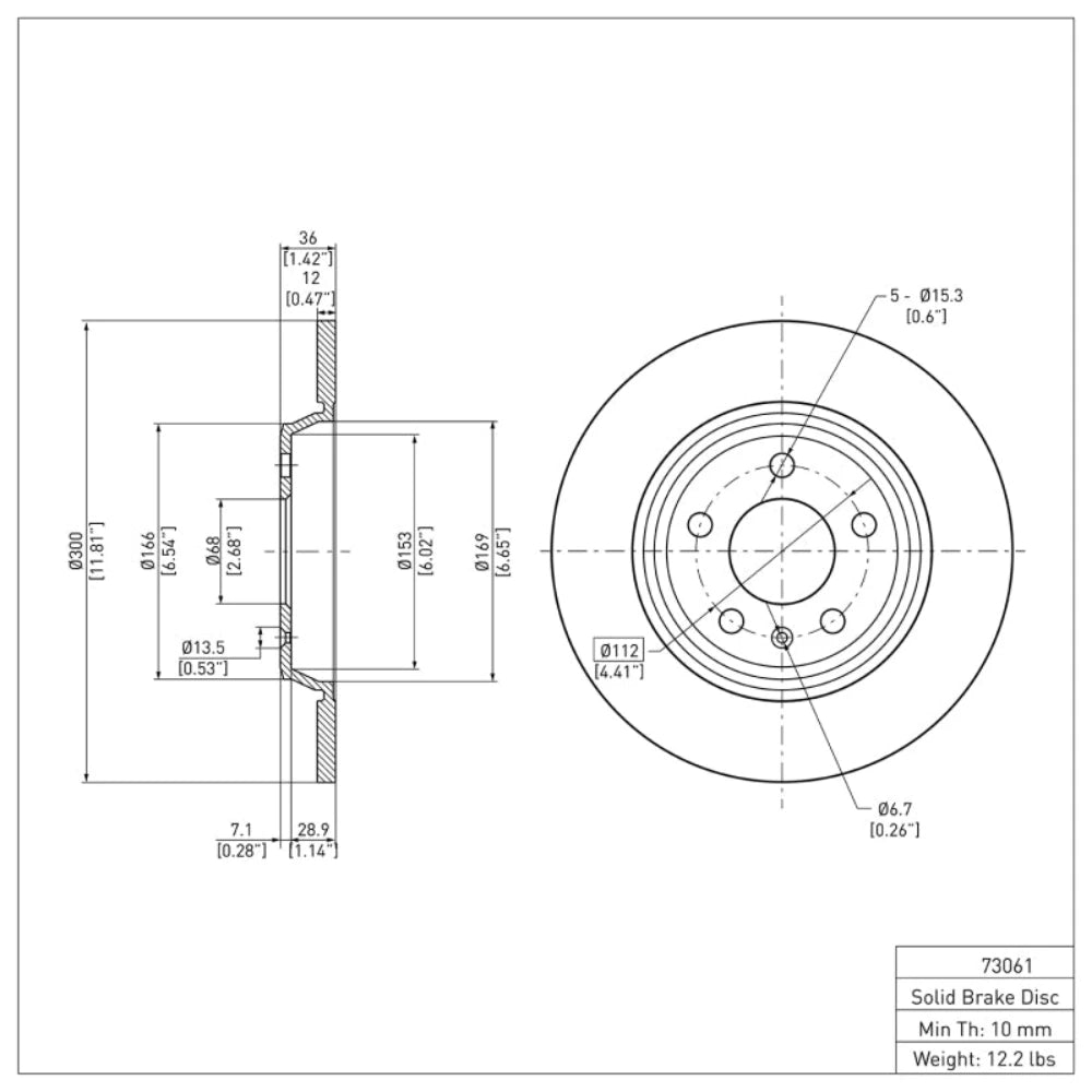 DFC DFC 08-25 Audi A6 Quattro Rear Brake Rotor