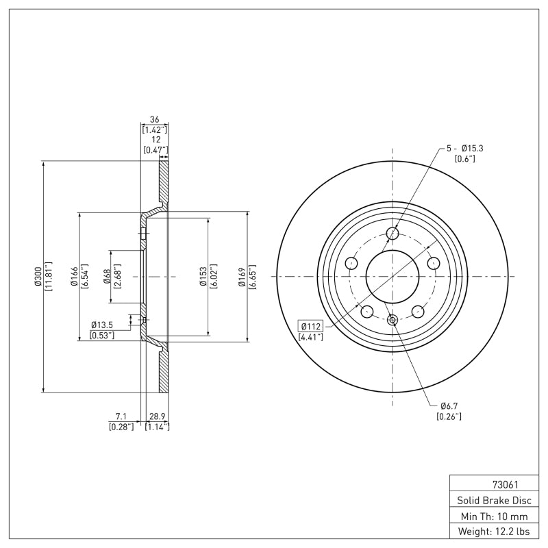 DFC DFC 08-25 Audi A6 Quattro Rear Brake Rotor