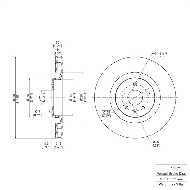 DFC DFC 09-15 Cadillac CTS Front GeoSPEC Coated Rotor