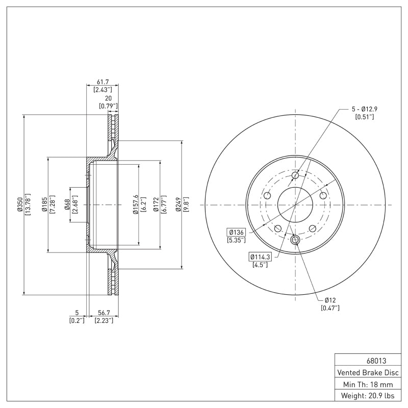 DFC DFC 09-20 Nissan 370Z Rear Brake Rotor