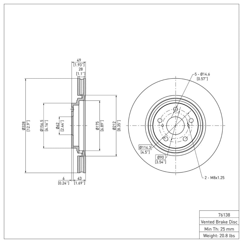 DFC DFC 10-15 Lexus RX350 Front GeoSPEC Coated Rotor