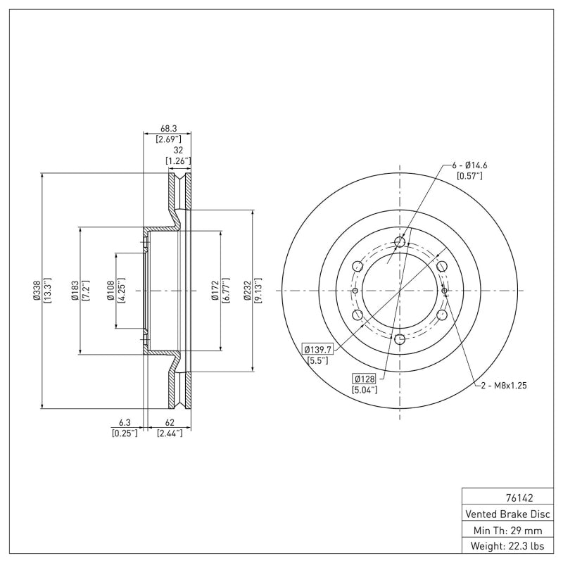 DFC DFC 10-24 Lexus GX460 Front Brake Rotor