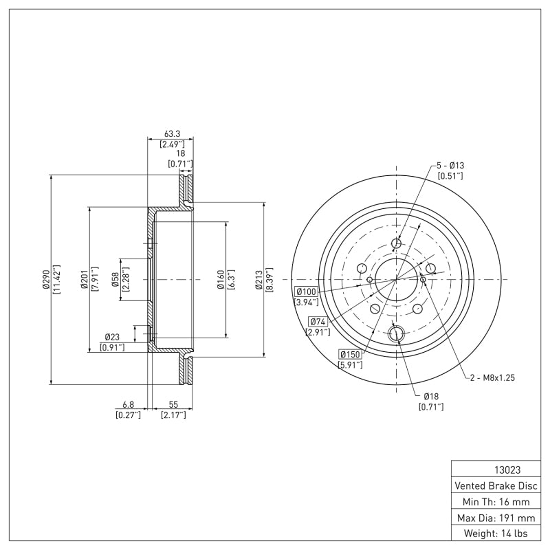 DFC DFC 10-25 Scion FR-S Rear Brake Rotor