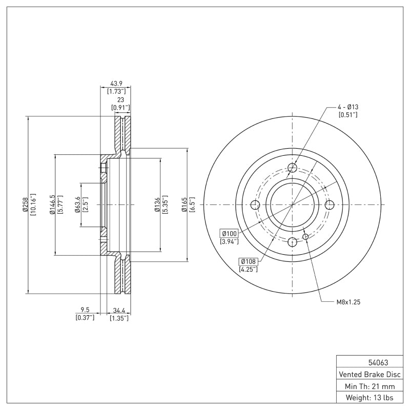 DFC DFC 11-19 Ford Fiesta (USA/Canada) Front Brake Rotor