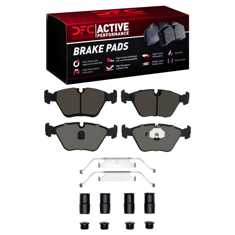 DFC Active Performance front brake pads and hardware kit for BMW 740i