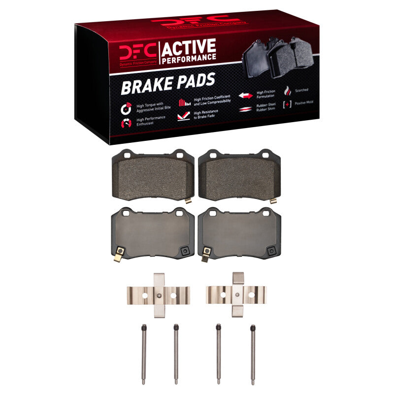 DFC Active Performance rear brake pads and hardware kit, product view