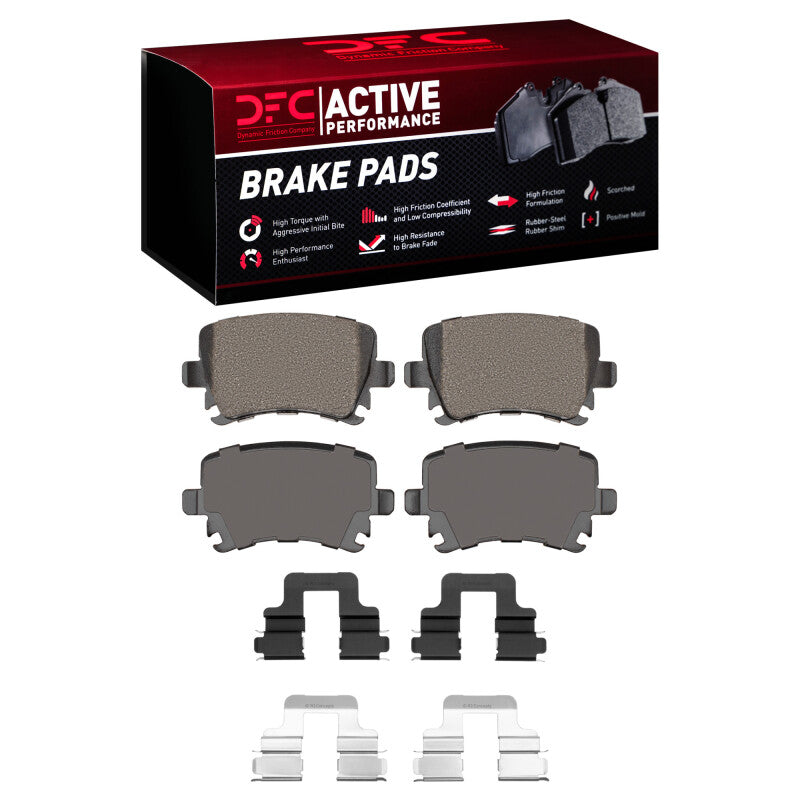 DFC Active Performance rear brake pads and hardware kit for Audi and Volkswagen applications