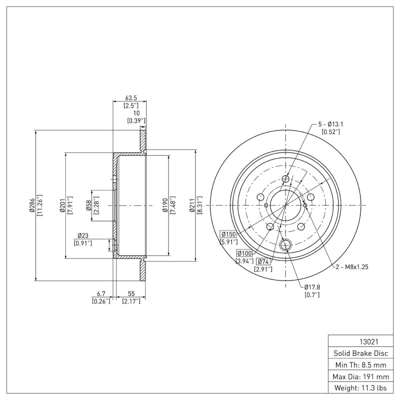 DFC DFC 12-14 Subaru WRX Rear Brake Rotor