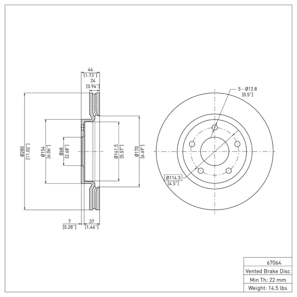DFC DFC 13-19 Nissan Sentra Front Brake Rotor