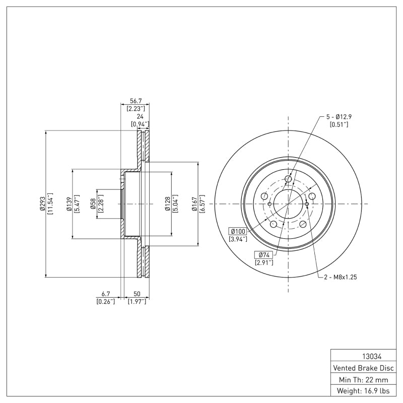 DFC DFC 13-25 Subaru BRZ Front GeoSPEC Coated Rotor