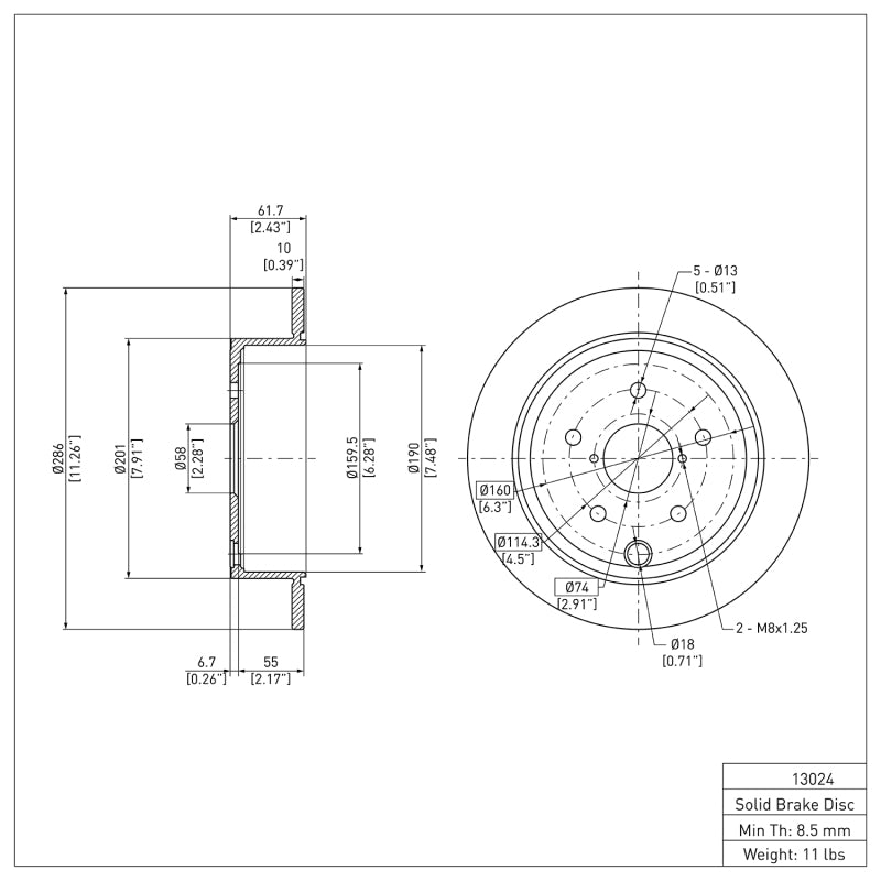DFC DFC 15-21 Subaru WRX Rear Brake Rotor