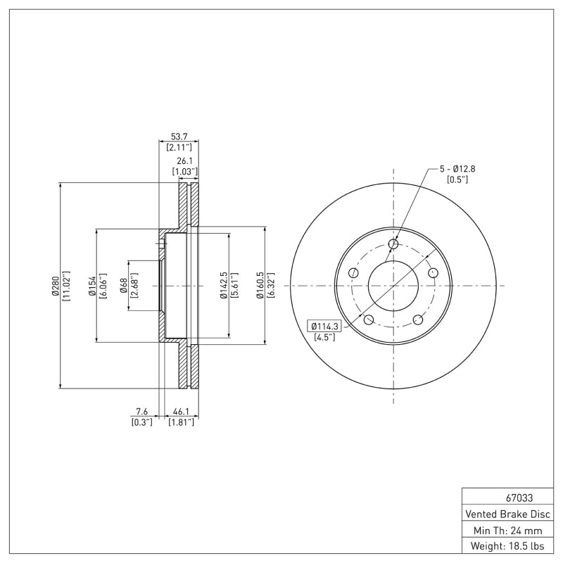 DFC DFC 820090 Nissan 300ZX Front Brake Rotor