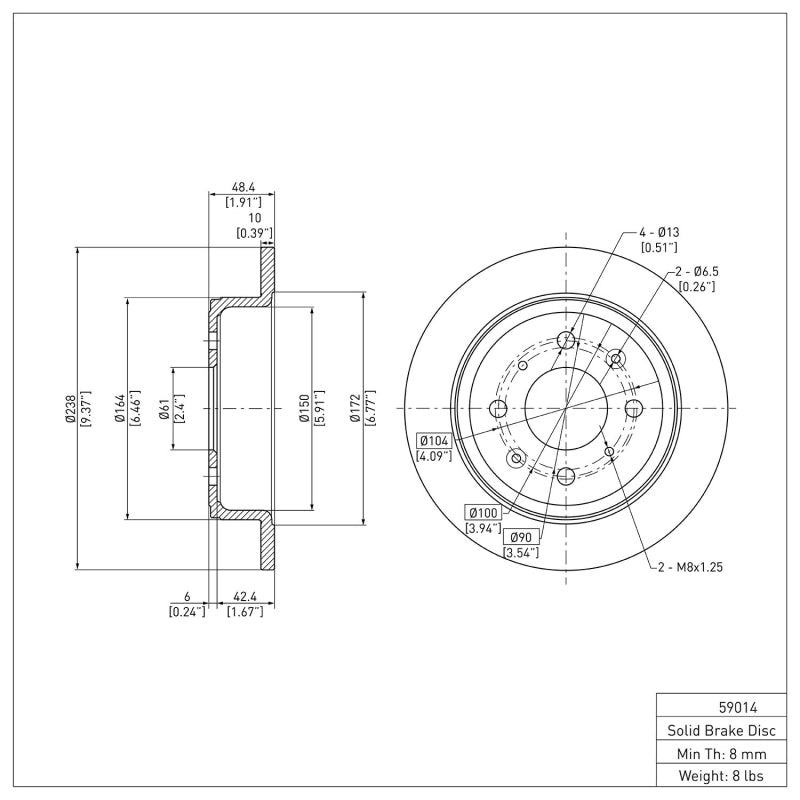 DFC DFC 90-01 Acura Integra Rear Brake Rotor