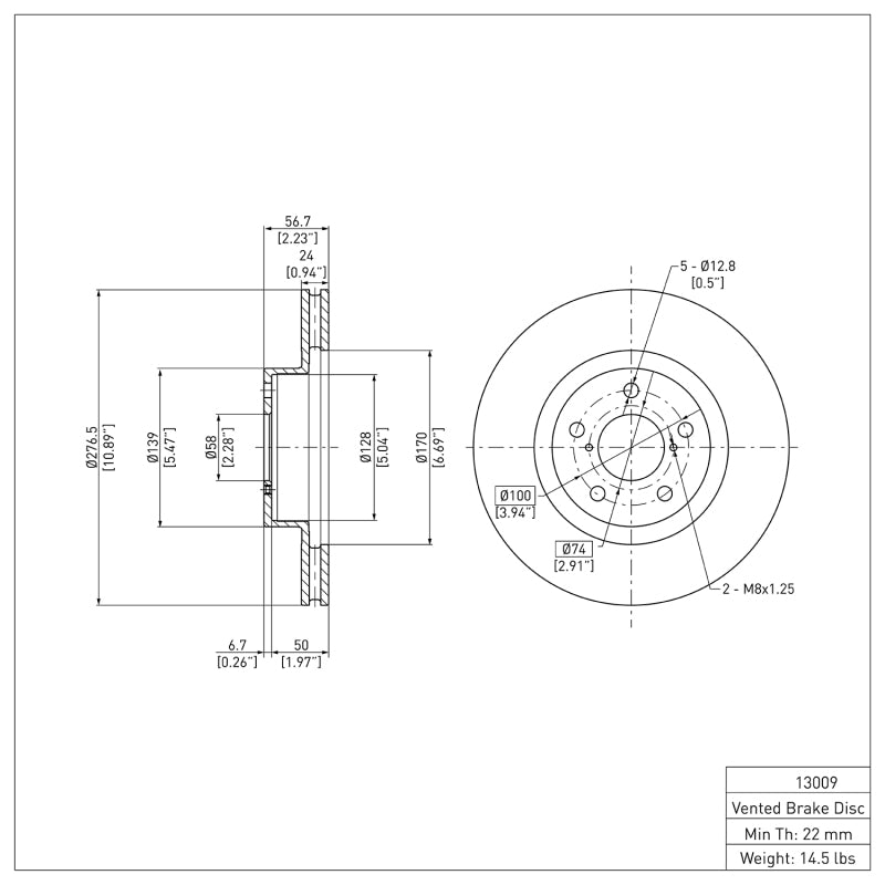 DFC DFC 90-16 Saab 9-2X Front GeoSPEC Coated Rotor
