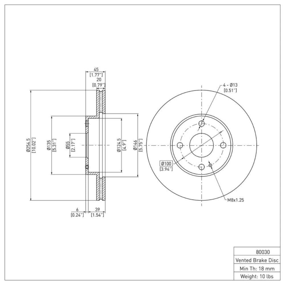 DFC DFC 94-02 Mazda Miata Front Brake Rotor