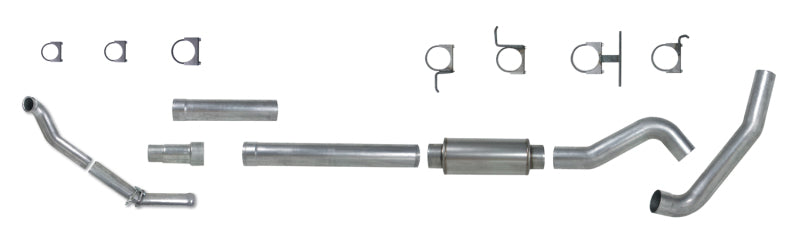 Diamond Eye 5" downpipe and high-flow muffler detail