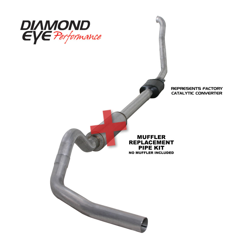 Diamond Eye KIT 4in MFLR RPLCMENT PIPE TB SGL ALUM 94-97 5 7 3L F250/F350 PWRSTROKE NFS W CARB STDS - Black Ops Auto Works