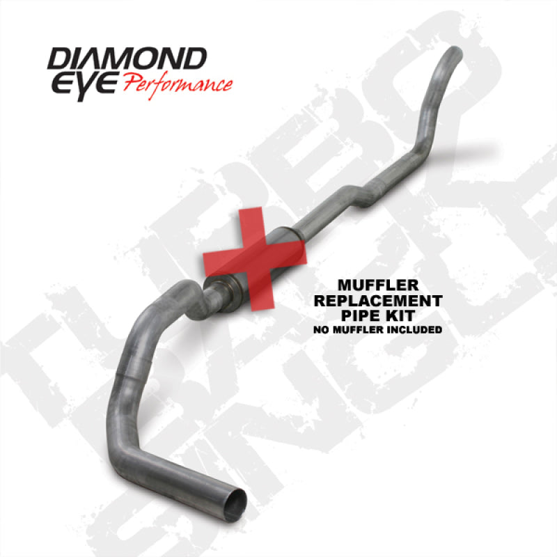 Diamond Eye KIT 4in TB MFLR RPLCMENT PIPE SGL AL: 2-WHEEL DRIVE ONLY 89-93 DODGE CUMMINS 5.9L - Black Ops Auto Works