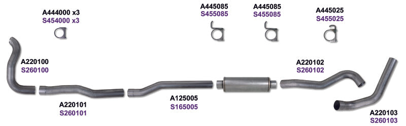 Diamond Eye KIT 4in TB MRP SGL SS DDG4X4 89-93 Dodge 5.9L Cummins 2500/3500 No Muffler - Black Ops Auto Works