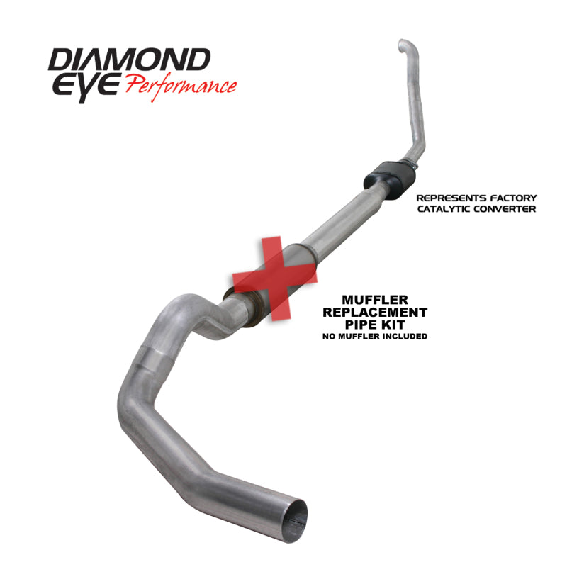 Diamond Eye KIT 5in TB MFLR RPLCMENT PIPE SGL ALUM 94-97 5 7 3L F250/F350 PWRSTROKE NFS W CARB STDS Diamond Eye Performance DEPK5314A-RP